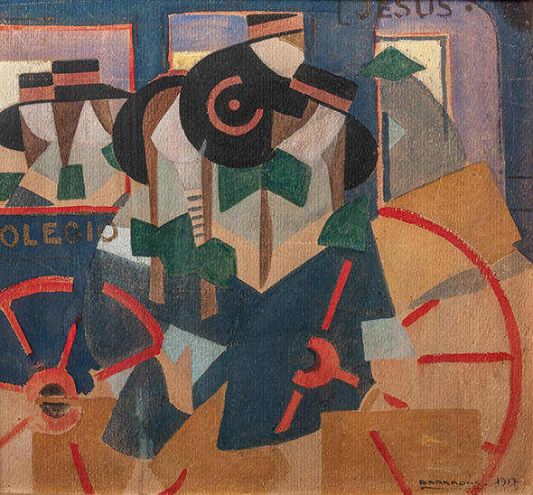 Rafael Barradas. Café, 1918. Óleo sobre collage sobre cartón. 32 x 30 cm. Colección MNAV