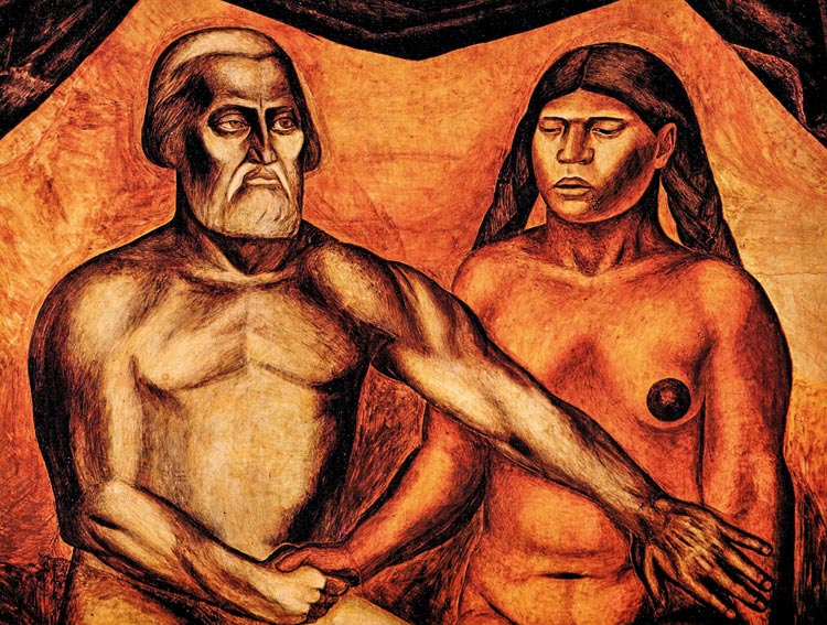 José Clemente Orozco. Cortés y la Malinche, 1926.